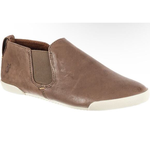 FRYE Women's 7M 'Melanie' Slip On Leather Sneaker Taupe Flat Bootie Shoe - Picture 1 of 10